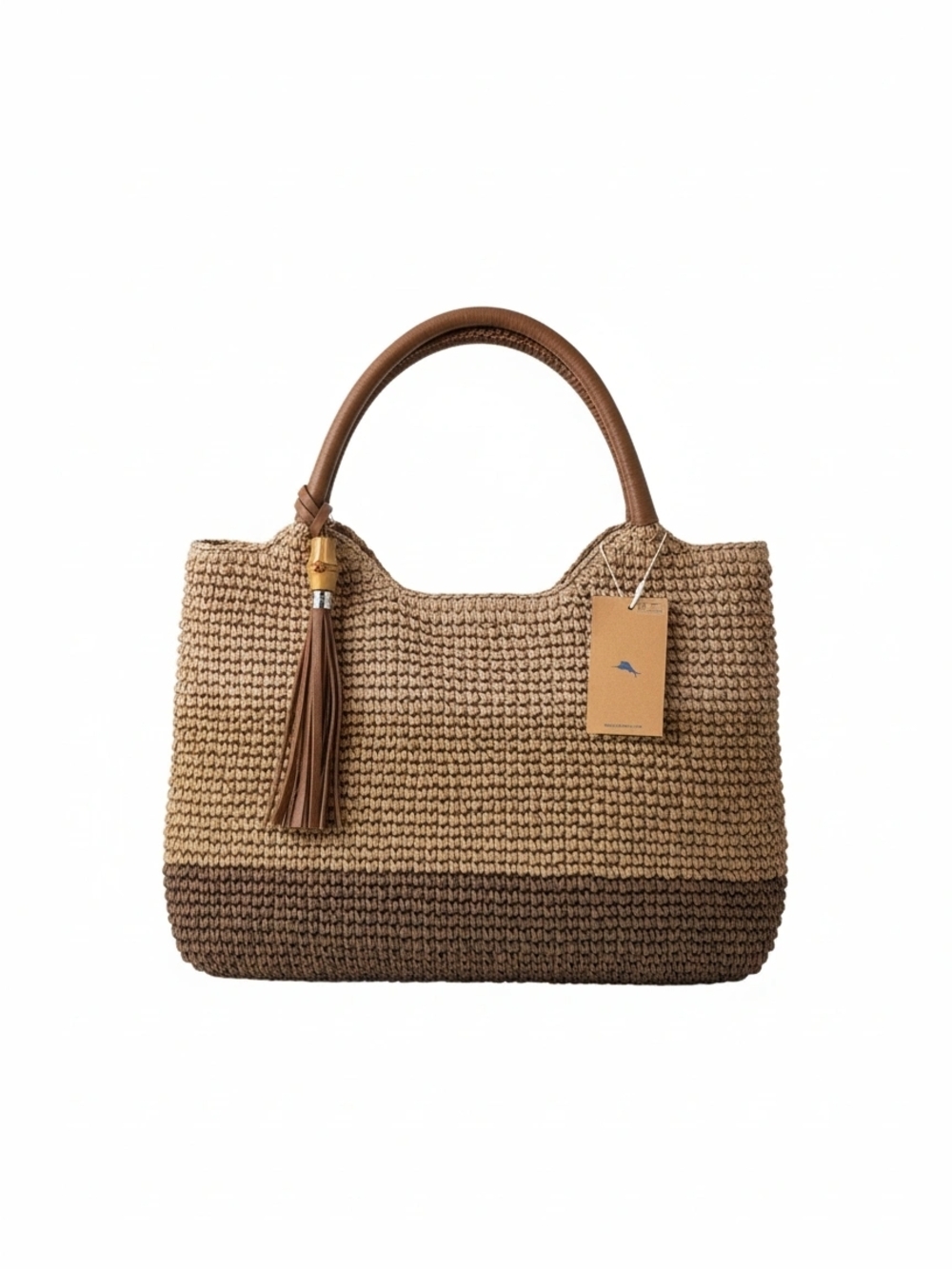 Tommy Bahama Straw Tote with Tassel - Picture 2 of 4